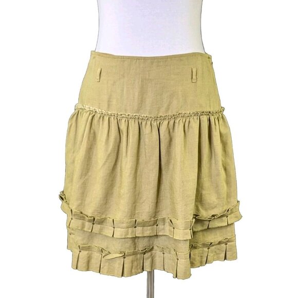 Cynthia Steffe Linen Tiered Skirt - Picture 1 of 10